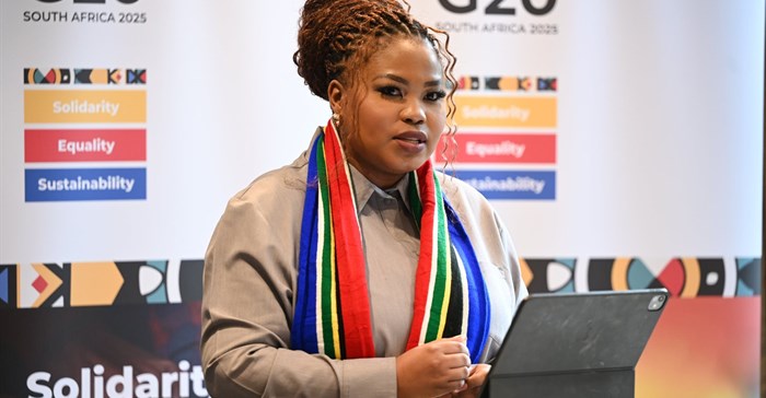 Deputy Mineral and Petroleum Resources Minister Phumzile Mgcina at the 2025 London Indaba. Image supplied.