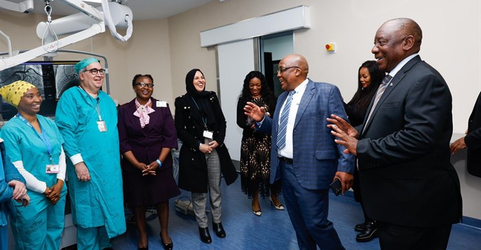 President Ramaphosa on his oversight visit to the Nuclear Medicine Research Infrastructure (NuMeRI) facility housed at the hospital in Pretoria on Tuesday, 24 June 2025. Image credit: SA Government