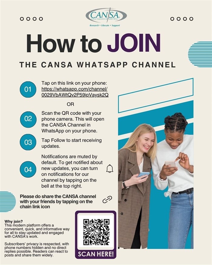 Cansa launches WhatsApp channel