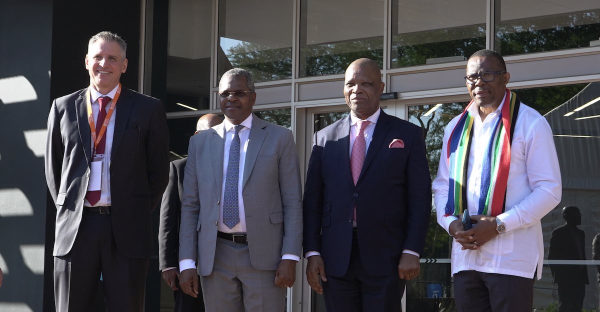Graeme Wild, CEO of Sappi Southern Africa | the Honourable Minister of Cooperative Governance and Traditional Affairs (CoGTA) Velenkosini Hlabisa | Dr Dickson Masemola, Deputy Minister of CoGTA | Cllr Cyril Xaba, Mayor of eThekwini Municipality
