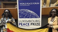 Ugandan journalist Gloria Laker Adiiki Aciro is pictured on the left. Source: Peace News.