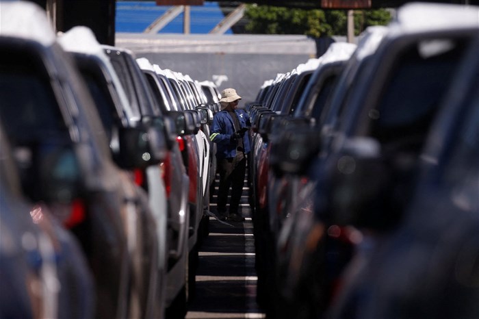 Vehicles awaiting export are scanned at the dock of the car terminal at the port of Durban, South Africa, on 10 April 2025. Reuters/Rogan Ward