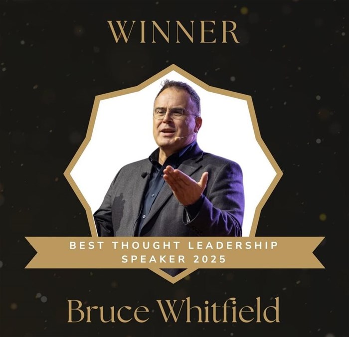 South African journalist, author and keynote speaker Bruce Whitfield has been awarded Best Thought Leadership Speaker at The Speaker Awards in London (Image supplied)