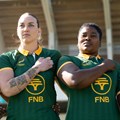 National Women's Rugby team sings the National Anthem. Source: FNB.