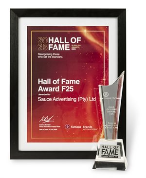 Sauce inducted into the Famous Brands supplier Hall of Fame