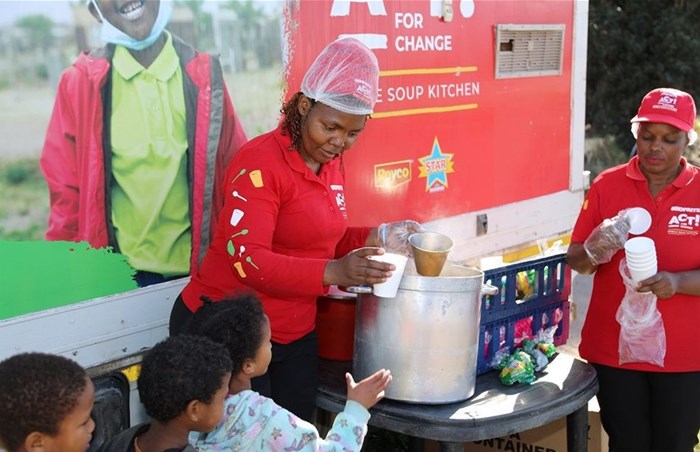 Shoprite Mobile Soup Kitchen serving warm meals to a community in the Eastern Cape. Image supplied