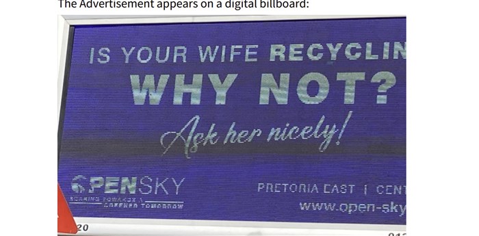 OpenSky billboard deemed sexist and offensive