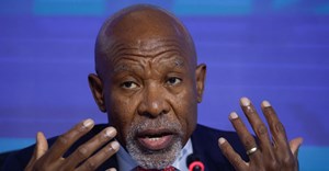 Source: Reuters. Rogan Ward/File Photo. South Africa's Reserve Bank Governor Lesetja Kganyago addresses the media during a press conference concluding the G20 finance meeting in Durban, South Africa, July 18, 2025.