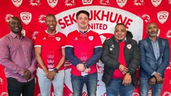 Supplied image (from L-R): Themba Sithole, Technical Director at Sekhukhune United FC; Phineas Madisha, Football Manager at Sekhukhune United FC; Jevron Epstein, CEO of Generation Schools; Tebogo Mapinga, Head of Marketing and Communication at Sekhukhune United FC; Tshepho Malope, Football Manager at Sekhukhune United FC
