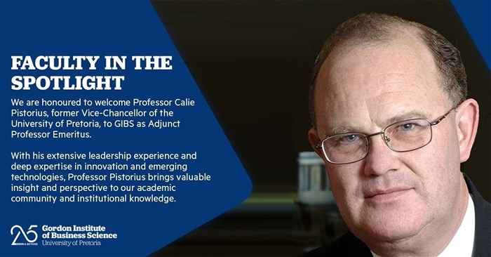 Gibs welcomes Professor Calie Pistorius as adjunct Professor Emeritus