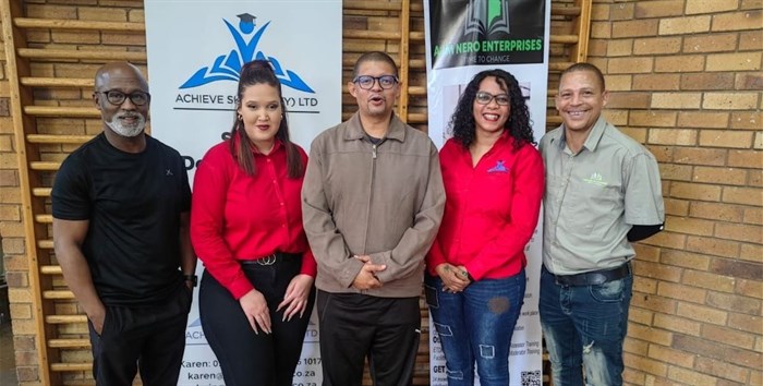 Empowering futures: Karen van Staden (second from right) with the Achieve Skills team