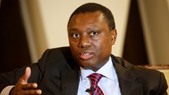 Source: Reuters/Luc Gnago. Standard Bank CEO Sim Tshabalala speaks during an interview with Reuters in Abidjan, Ivory Coast April 9, 2018.