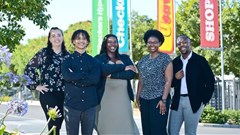 Supplied image - some former recipients of the Shoprite Group bursary (L-R): Anri Loots, Jack van Oordt, Samkelwa Yibe, Atlegang Mpa and Kamvalethu Mali