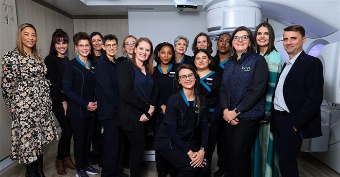 The Icon Radiotherapy team pictured in the bunker at the Wilgers Oncology Centre. Front left to right: Robyn Windvogel, Rochelle Oosthuizen, Marisa Goosen, Toekie Wiltz (back), Jurinda Spies (front), Ronelle Pieters (back), Maresia Bruwer (MP, in front), Kamogelo Lesenya, Rina Boshoff (back), Karen Jacobs (back), Najmunnisha Gafoor (front), Zulfat Bavugamenshi (back), Marike Janse van Vuuren, Lizl Page (RBM), Anthony Pederson (Icon CEO), Klaryn Laidlaw (front)