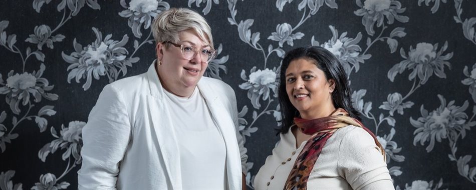 The powerhouse duo at FusionDesign: Founder Carmen Lerm, and operations and production manager, Zubeida Abrahams.