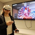 The centre includes virtual and augmented reality (VR/AR) systems, interactive touch tables enabling 3D anatomical exploration, and advanced 3D printing facilities. Image supplied.
