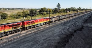 A Transnet Freight Rail train is seen at the Bronkhorstspruit station, in Bronkhorstspruit, South Africa, April 26, 2022. REUTERS/Siphiwe Sibeko/File Photo
