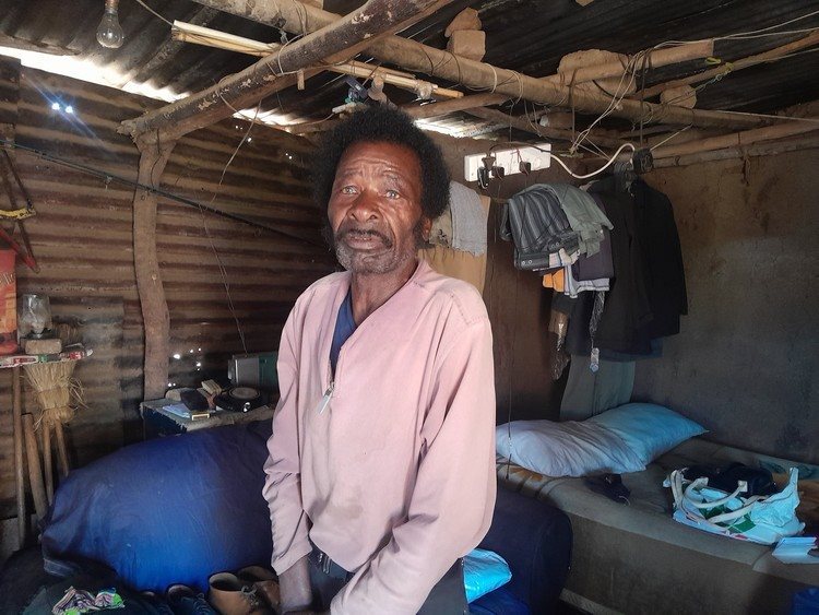 Rezara Makhalimela says he was signed up to a funeral policy with 1Life without his permission. R190 has been deducted from his monthly old-age grant. Photo: Thembi Siaga