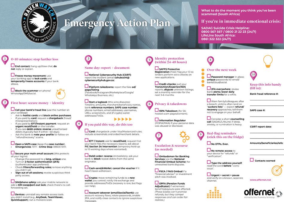 When it&#x2019;s you: Talking about scams, healing the shock, and taking action (A South African guide)