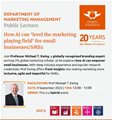 Public lecture on how AI can &#x2018;level the marketing playing field&#x2019; for small businesses
