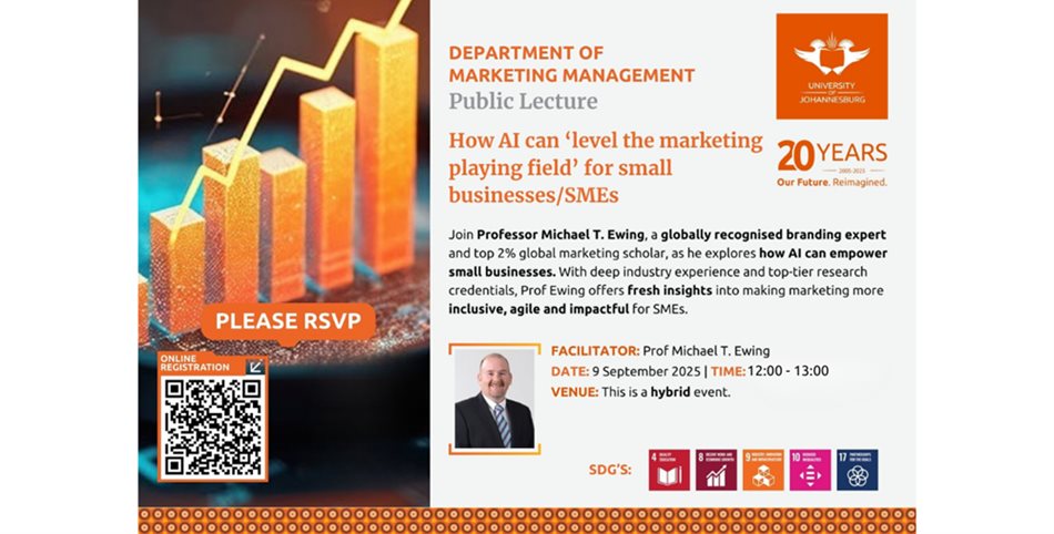 Public lecture on how AI can &#x2018;level the marketing playing field&#x2019; for small businesses