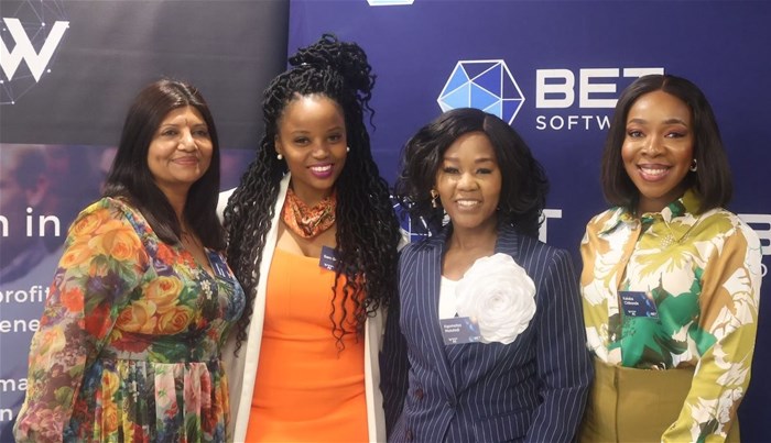 Building a world where women don’t have to ask if they belong in tech – because they already do – were guest speakers (from left to right) Yashmita Bhana (founder and CEO of Nihka Technology Group), Sam Gqomo (managing director of Womandla Global Network), Kgomotso Mamello Motshidi (co-founder and CEO of The Zora Group) and Kaluba Chikonde (lead data engineer at Livetec Systems)