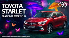 The new Toyota Starlet campaign blends traditional craft with generative AI elements for an out-of-this-world adventure (Image supplied)