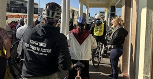 Participants in the Cycle for System Change bike from Mowbray to Langa. Photo: Zora Hollie