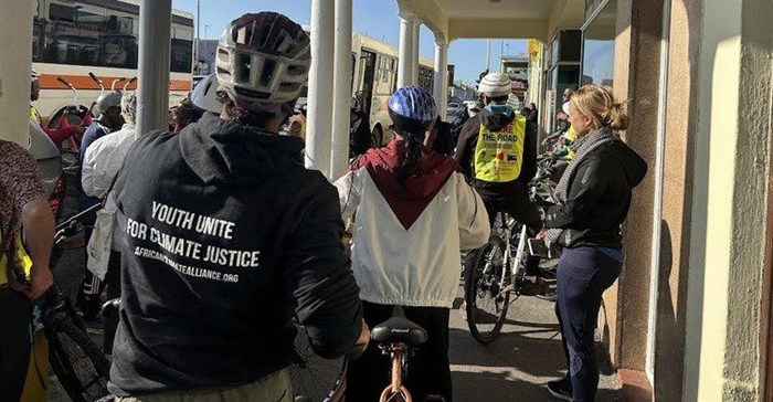 Participants in the Cycle for System Change bike from Mowbray to Langa. Photo: Zora Hollie