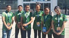 Learners from Carnarvon High School, Northern Cape, traveled to Ljubljana, Slovenia, for the World Robot Olympiad Open Championship (from the left): Roswell Pipes, Jerome Visagie, Eugenio Nuwegeld, Shevodian Farmer, Lincoln De Wee, Farren Louw. Photos supplied.