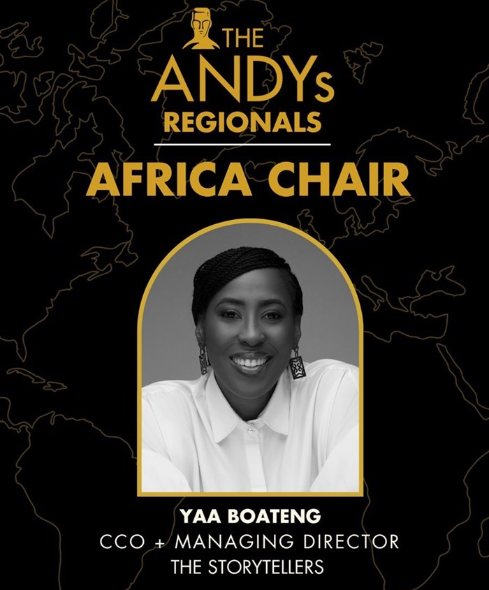 Ghana’s Yaa Boateng, chief creative officer and managing director, The Storytellers, has been appointed the Africa regional chair for the International Andy Awards (Image supplied)