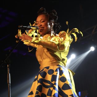 Berita shimmering on the Mbira Stage