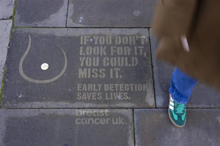 Joe Public turns street studs into street nipples for Breast Cancer UK