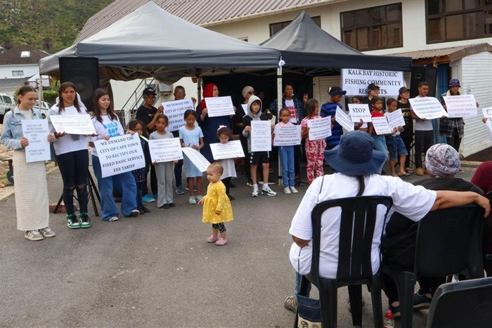 Community members protested on Saturday against the newly introduced fixed tariff on water.