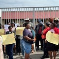 Parents protest outside Khulangolwazi Special School in Durban. Photo: Tsoanelo Sefoloko / GroundUp