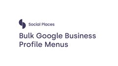 Google Business Profile menus