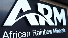 A logo of the African Rainbow Minerals (ARM) is seen at the company's offices in Sandton, South Africa,7 March 2024. Image credit: Reuters/Siphiwe Sibeko