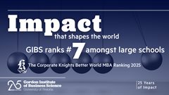 Gibs rises to #23 globally in Corporate Knights Better World MBA ranking