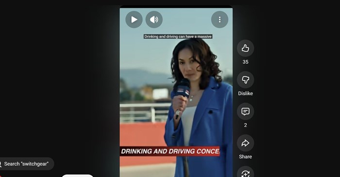 A screenshot of the advertisement on YouTube Shorts.