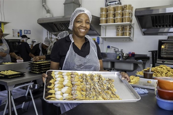 Nabelani Prudence Nyalungu, a baker at Conza’s Biscuits.