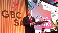 Source: Supplied. Dean MacPherson at the annual Green Building Council South Africa Convention in Cape Town.