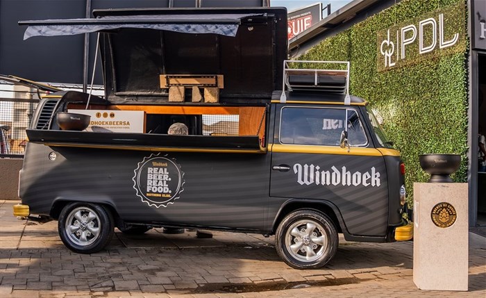 Powered by both electricity and solar energy, the Hops Truck is fully equipped with 4 draught taps, a griller, and a fryer, allowing guests to pour a cold Windhoek draught and enjoy freshly prepared snacks on the spot (image supplied)