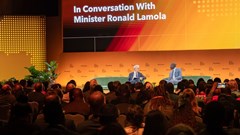 One of the keynote conversations at Bloomberg's inaugural Africa Business Summit featured Minister of International Relations and Cooperation Ronald Lamola (Image supplied)
