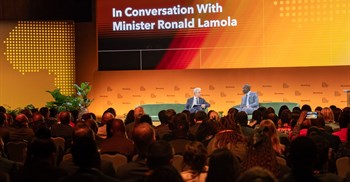 One of the keynote conversations at Bloomberg's inaugural Africa Business Summit featured Minister of International Relations and Cooperation Ronald Lamola (Image supplied)