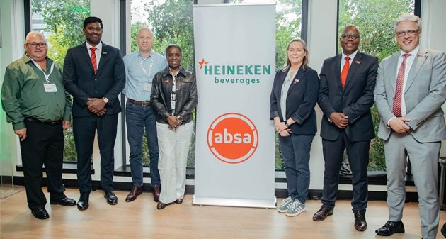 Charles Wyeth, Heineken Beverages | Vignesh Subramani, Absa CIB | Jordi Borrut, Heineken Beverages | Sade Morgan, Heineken Global | Joanna Price, Heineken Global | Stephen Seaka, Absa CIB | Jan de Kock, Absa CIB