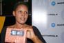 Natasha - proud winner of a Motorola cellphone