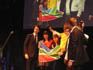The TBWA creative team collecting the coveted Black Pencil, a first for South Africa, as they displayed the SA flag with pride