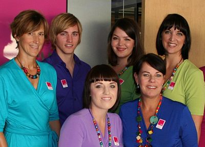 A few of the colourful characters behind the creative thinking at Colourworks (Colourworks owner Lesley Waterkeyn front right)