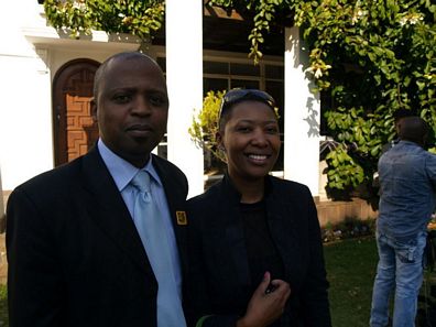 Acting GM SABC 1 Leo Manne with Vukile Madlala