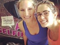 Lexi Monzeglio and her friend posed with The Rhino Orphanage Nissan Juke at the Spinathon.